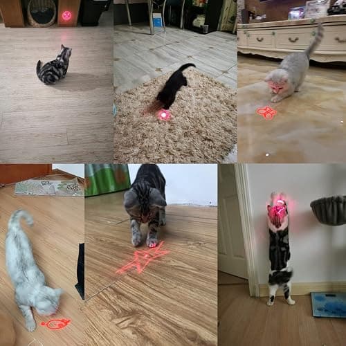 Zugesify Laser Pointer Cat Toy, Interactive Toy with Red Dot LED Light Pointer, Long Range 3 Modes Projection Playpen for Kitten Interaction,USB Recharge Pointer (1 pcs) thumbnail 8