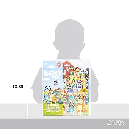 Horizon Group USA Bluey Sticker Playset, 2 Sticker Play Scenes, 35+ Reusable Puffy Bluey Repositionable Stickers for Kids, Perfect for Travel, Screen-Free Fun thumbnail 2