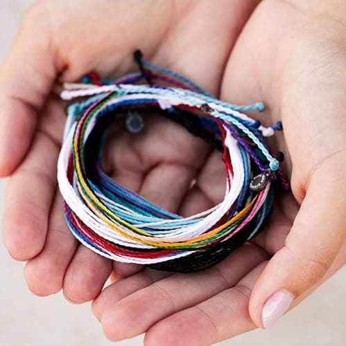 Pura Vida Bracelets Pack Friendship Bracelet Pack - Set of 10 Stackable Bracelets for Women, Handmade Bracelets & Cute Bracelets, Beach Accessoriess - 10 String Bracelets thumbnail 4