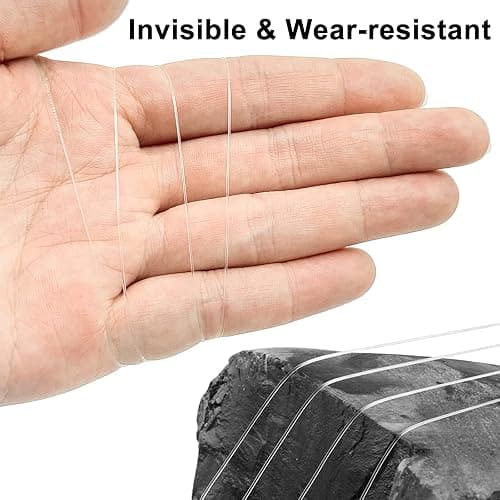 Clear Fishing Wire,755FT Monofilament Fishing Line,Clear String for Hanging,Strong Wire Invisible Nylon Thread for Hanging Balloon,Garland,Picture,Crafts,Decorations,Suitable for Beading Sewing thumbnail 4