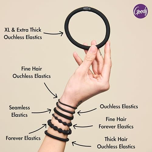 Goody Ouchless Hair Elastics, 30 Count Black, No Pull, No Breakage, Tangle-Free Hair Ties for Thick, Curly & Textured Hair, Long-Lasting Ponytail Holders, Great Stocking Stuffer & Gift for Women & Men thumbnail 7
