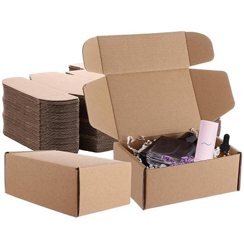 AHAQU 30PCS Cardboard Postal Boxes, 15x10x6cm/6x4x2.3 Inch Small Shipping Boxes, Corrugated Parcel Boxes for Small Business, Gift Packaging, Mailing, Posting- Brown - Image 1