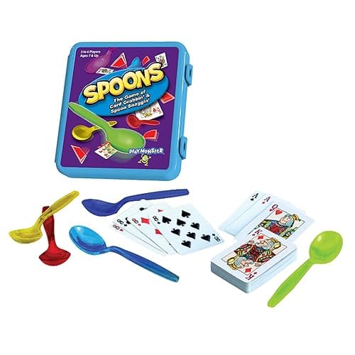 Spoons in a Case, Card Games for Kids - Spoons Game, Deck of Cards, Fun Family Games for Kids and Adults, Playing Cards, Game Night, Travel Games, 3-6 Multi-Player Card Game, Games for Adults, Ages 7+ - Spoons in Case thumbnail 2