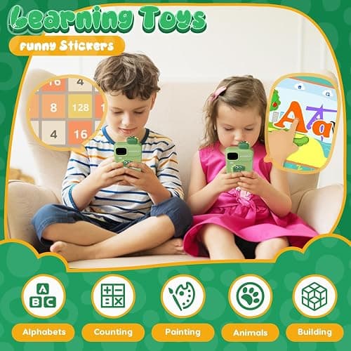 Luyiilo Kids Smart Phone Toys for Boys,Dinosaurs Gift Toys for Boys Ages 3-9 Christmas Birthday Gifts Mini Smart Phone Toys With 2.8" Touchscreen 16 Learning Games Dual Camera Music Player, 8G SD Card - Green thumbnail 6