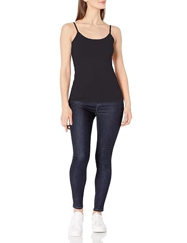 Amazon Essentials Women's Slim-Fit Camisole, Pack of 4 - X-Small - Black/Navy/Red/White thumbnail 5