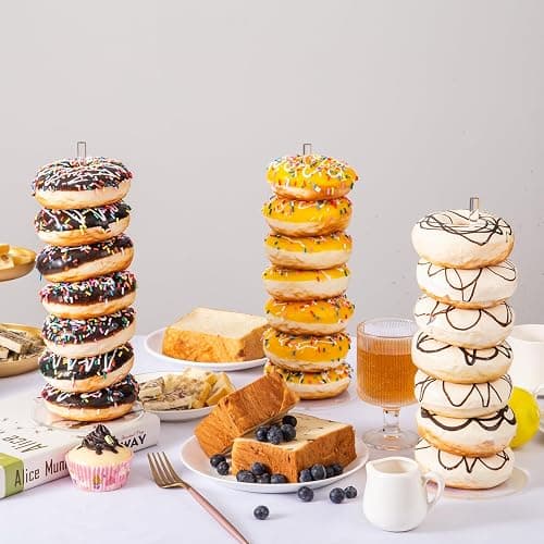 HENABLE 4PCS Acrylic Donut Display Stand Tower - Dessert Table Holder for Donuts, Bagels & Doughnuts - Perfect for Parties, Christmas, Birthday & New Year thumbnail 4