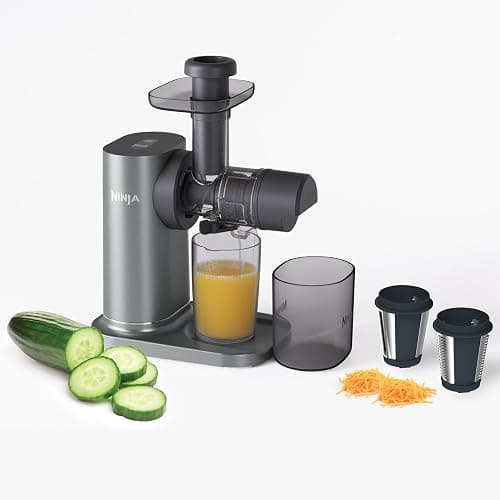 Ninja NeverClog 3-in-1 Juicer, Slicer & Shredder, 32oz Vessel, JC152 | NeverClog auger juices non-stop, plus slicing & shredding attachments. Total Pulp Control, 32-oz vessel, dishwasher safe - Image 1