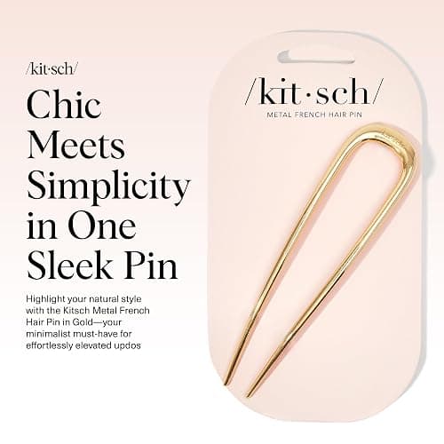 Kitsch French Hair Pins for Women – Elegant & Durable Metal Hair Fork for Updos, Chignon, Bun & Twist Hairstyles, Secure Hold All Day, Comfortable Fit | Ideal Gifts for Women- Gold, 1pc thumbnail 2