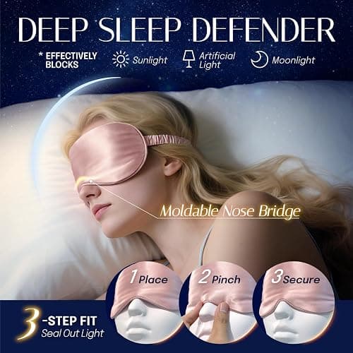 OLESILK 100% Mulberry Silk Sleep Mask for Women - Zero-Pressure Blackout | Eye mask for Sleeping with Breathable Silk Filling. No Headaches, No Hair Pull. Travel or Nap, Giftable. Earplugs+Bag thumbnail 3