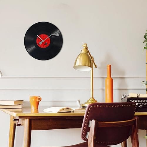 Beavorty Vintage Office Decor Vinyl Record Wall Clock Music Vinyl Clock Record Player Themed Movie Theme Wall Aesthetics Room Vintage Office Ocean thumbnail 8