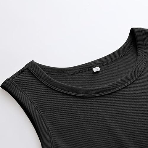 ANRABESS Womens Sleeveless High Neck Tank Tops Fashion Summer Casual Basic Slim Fit Ribbed Racerback Top Shirt Clothes thumbnail 3
