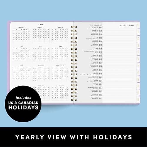 PAPERAGE 2026 Weekly & Monthly Planner, 12 Months (January 2026 - December 2026), 9.2 in x 11.2 in, Spiral Bound 2026 Planner with Weekly, Monthly & Yearly Views, Note Pages & Inner Pocket – Blush thumbnail 5