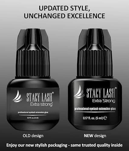 STACY LASH Extra Strong Eyelash Extension Glue (0.17fl.oz / 5ml) / 0.5-1 Sec Dry/Retention – 8 Weeks/Professional Black Adhesive/Lash Tech Supplies + Glue Ring thumbnail 3