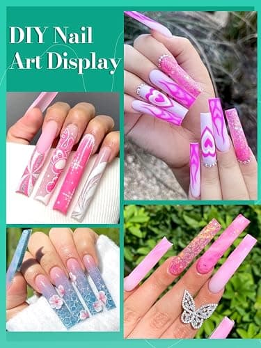 504 PCS No C Curve Clear Nail Tips for Acrylic Nails Professional, 3XL Extra Long, 12 Sizes Half Cover Straight Tapered Square French Fake Nail Tips for Nail Salons Home DIY thumbnail 8