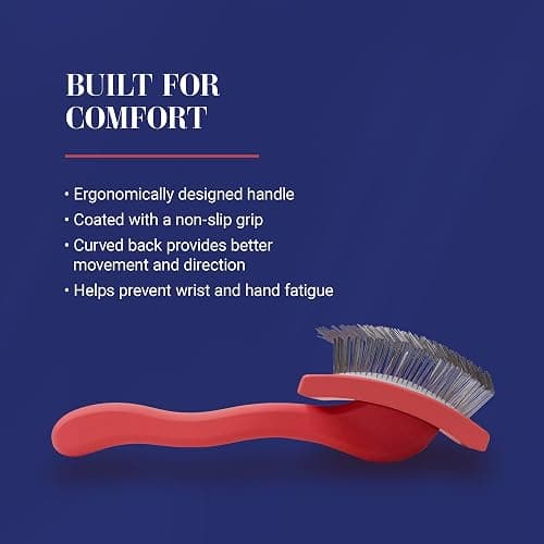 Chris Christensen Big G Dog Slicker Brush for Dogs (Goldendoodles, Labradoodles, Poodles), Groom Like a Professional, Fluff Detangle Style, Saves Time Energy, Coral, Large thumbnail 4