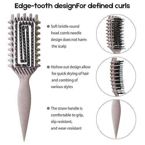 Curly Hair Brush Candybrush Curl Defining Brush for Detangling Shaping and Defining Curls for Women, Men, Wet & Dry Hair (Black) thumbnail 2