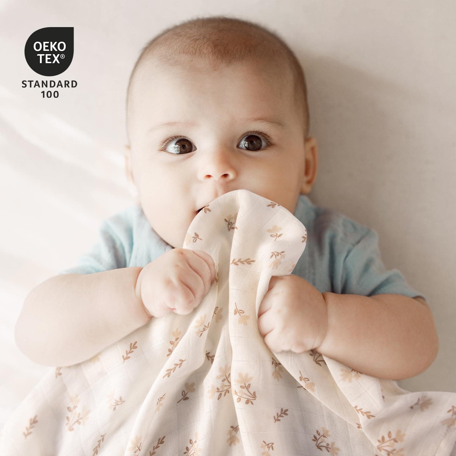 GLLQUEN BABY - Cobijas de muselina envolventes, transpirables y delicadas con la piel, mantas para recién nacido, paquete de 4 (88.9 x 1.0m), para niña y niño, regalo para bebé (girasol) thumbnail 2