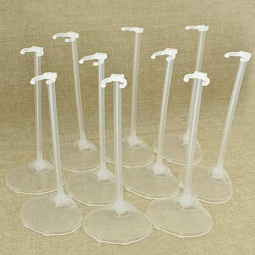 Qlychee 10pcs Transparent Stand Support for Dolls Mini Display Holder thumbnail 2