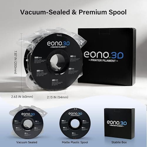 EONO3D TPU Filament Matte 95A 1.75mm, 1kg - Shore 95A Flexible & Durable TPU, Matte Black，Low-Gloss Matte Finish, Minimal Layer Lines, for Phone Cases, Wearables & Functional Parts thumbnail 8