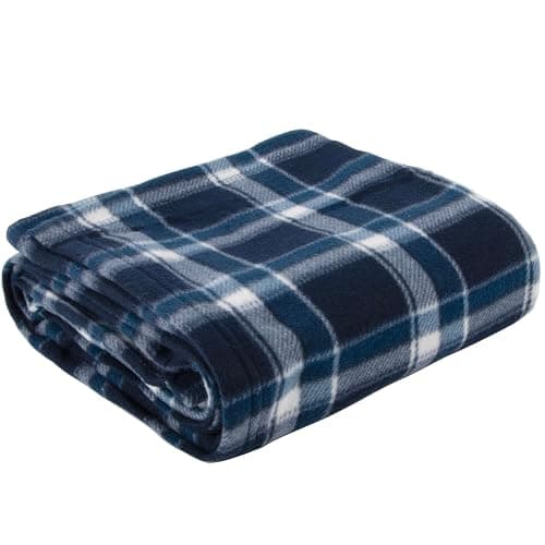 50x60 Throw Blankets, Plaid Fleece Throw Blankets for Bedroom, Couch, Livingroom, Chair, Pets, Outdoors (Blue) thumbnail 6