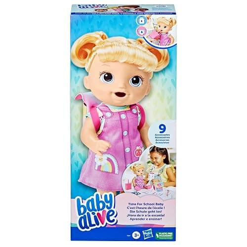 Baby Alive Time for School Baby Doll Set, 12 Inch, Back to School Toys for Girls & Boys, Blonde Hair, Preschool Gifts for Kids, Ages 3+ (Amazon Exclusive) thumbnail 3