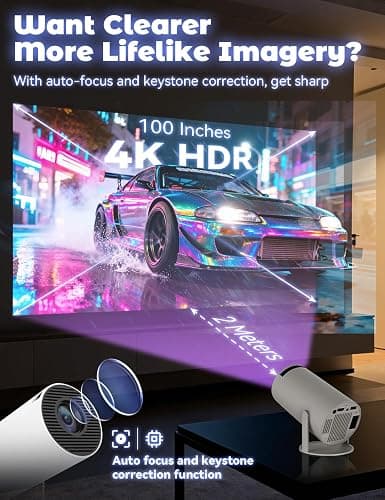 Fake Window Projector for Reading, 4k Window Scene Pre-Installed App for Instant Fantasy Ambience Scenes, 210° Rotation & Built-In Speaker , ±15° Auto Correction, 100" Screen from 2m thumbnail 3