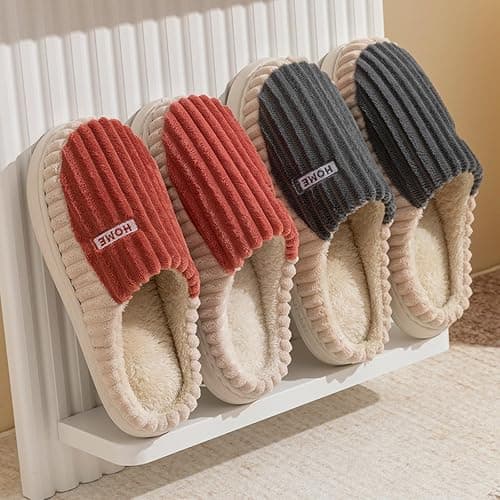 Winter Slippers for Women UK, Warm Memory Foam Indoor House Shoes with Arch Support, Cozy Anti-Slip and Wide Fit Non-Slip Bathroom Slippers Wide Fit Plantar Fasciitis thumbnail 4