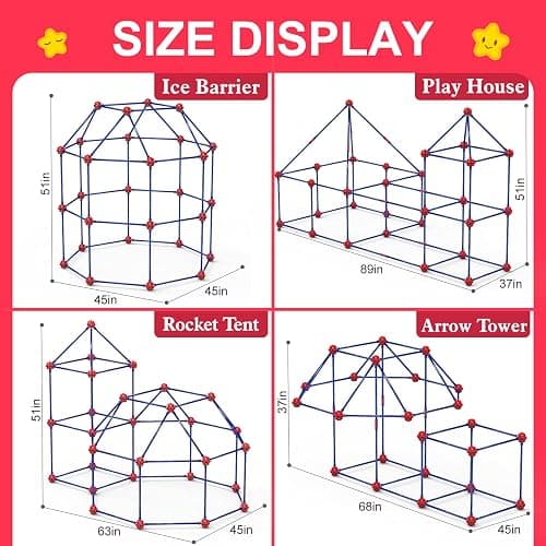 Fort Building Kit for Kids,STEM Construction Toys, Christmas & Birthday Gift for 4 5 6 7 8 9 10 11 12 Years Old Boys and Girls,Ultimate Creative Set for Indoor & Outdoors Activity,140 Pcs,Original thumbnail 3