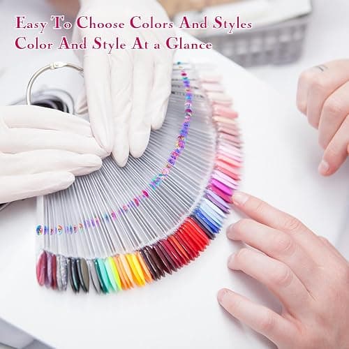 AiQInu 100 Stück Nagel Display, Nail Art, Transparent Farbe Karte Platten Nagellack Display Ring Sticks, Nagel Display Salon Übungen thumbnail 4