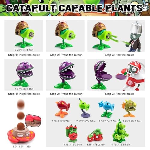 Maikerry PVZ Toys 21pcs Action Figures Set Great Gifts for Kids and Fans,Birthday and Party -with Waterproof Battlefield Map thumbnail 3