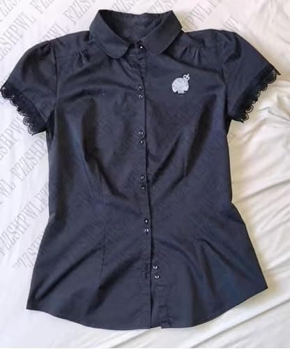 Grunge Emo Goth Shirts Y2k Lace Bow Coquette Babydoll Tops Women Vintage Graphic Tee 2000s Summer Crop Tops thumbnail 3