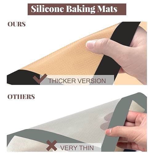 Silicone Baking Mat, 3 Pack Reusable Baking Mat, Non-Stick, Food Safe Silicone Mats for Baking, Oven Baking Sheet for Making Cookies, Macaroons, Bread thumbnail 7