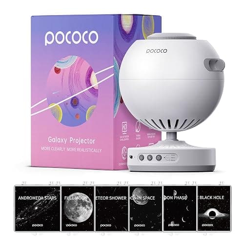 POCOCO Galaxy Projector + Moon and Stars Discs (6 Pieces) - Image 1