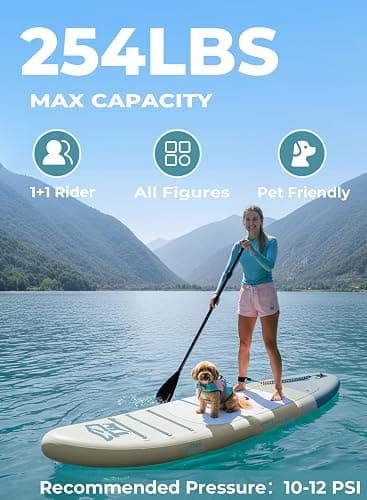 TIGERXBANG 11'6"/11'/10' Inflatable Paddle Board with Complete Accessories, Versatile Premium Paddle Boards for Adults/Youth, Stand Up Paddle Board Polar/Wave/Sunny Wave Collection thumbnail 3