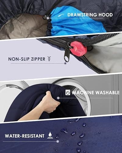 Sleeping Bags for Adults Backpacking Lightweight Waterproof- Cold Weather Sleeping Bag for Girls Boys Mens for Warm Camping Hiking Outdoor Travel Hunting with Compression Bags thumbnail 5