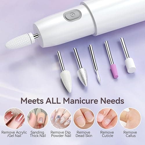 TOUCHBeauty Electric Nail Drill Kit – Professional Manicure & Pedicure Set for Acrylic/Gel Nails, 6 Drill Bits, Lightweight, Portable, Low Noise, with Travel Case (Right & Left Hand Use) thumbnail 5