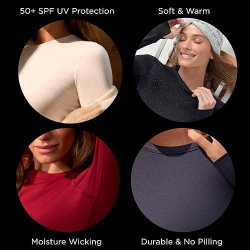 Cuddl Duds Womens Fleece Lined Thermal Base Layer Set – Long Sleeve Shirt & Leggings for Cold Weather – Lounge Set for Women thumbnail 4
