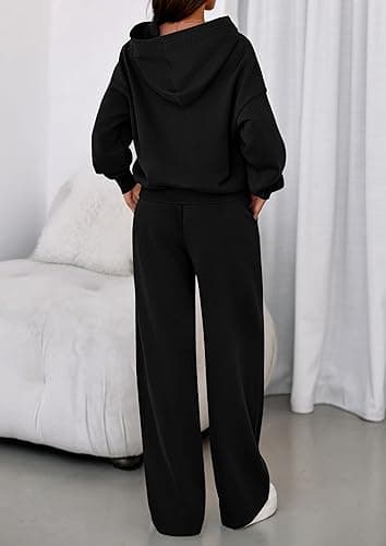 PRETTYGARDEN Womens Sweatsuits 2 Piece Set 2025 Casual Winter Long Sleeve Hoodie Loose Wide Leg Sweatpants Fall Tracksuit thumbnail 5