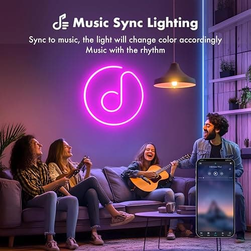 SILFU Outdoor LED Strip Lights, 20FT Waterproof IP67 led Lights for Bedroom RGB, 44Key Remote with App Control, Music Sync Color Changing Rope Lights for Room Decoration thumbnail 4