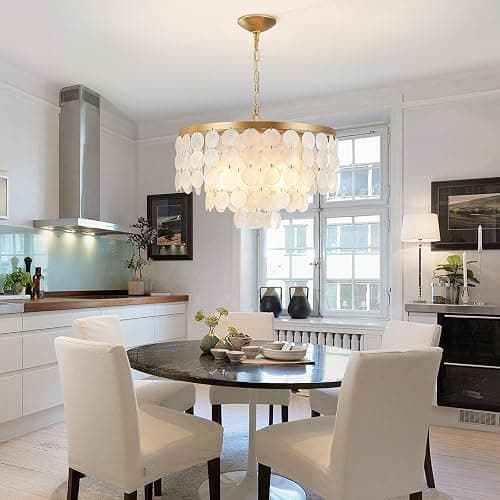  Coastal Capiz Shell Chandelier thumbnail 3