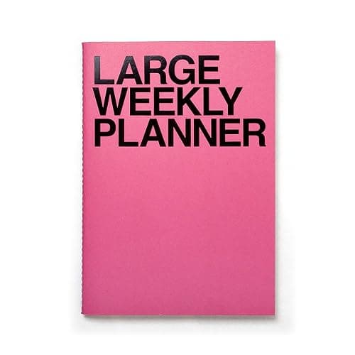 JSTORY Large Weekly Planner Stitch Bound Lays Flat Undated Year Round Flexible Cover Goal/Time Organizer Thick Paper Eco Friendly Customizable B5 7.2" X 10.1" 54 Weeks 120 GSM 28 Sheets Pink - Image 1