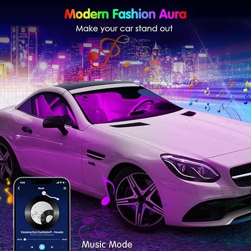 Interior Car Lights Keepsmile Car Accessories APP Control with Remote Music Sync Color Change RGB Under Dash Lighting with Charger 12V LED Lights Running Board Lights thumbnail 6