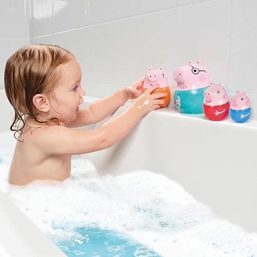 TOMY Toomies Peppa Pig - Peppa’s Nesting Family - Includes Peppa Pig, Mummy Pig, Daddy Pig and George - Nesting, Sorting & Pouring Toy - Ages 18 Months and Up thumbnail 2