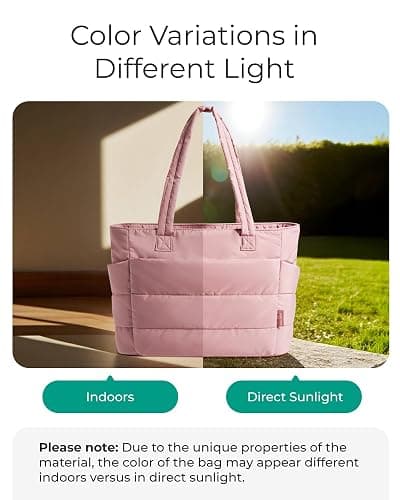 BAGSMART Tote Bag for Women, Lightweight Puffy Tote Bag with Compartments Shoulder Bag Handbag for Travel, Work, Gym thumbnail 3