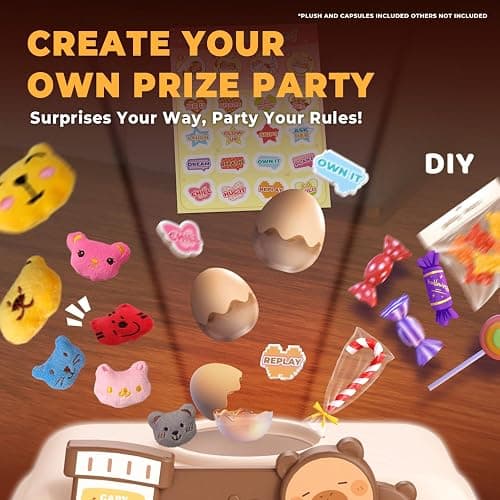 Claw Machine for Kids, Capybara Mini Machine for Age 3+, Toy Claw Machines with Plush and Squishy Prizes for Girls, Candy Grabber Dispenser Toy for Boys, Birthday Gifts for Kids Age 3 4 5 6 7 8 thumbnail 6