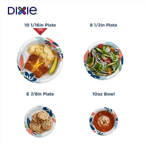 Dixie Large Paper Plates, 10 Inch, 150 Count, 2X Stronger*, Microwave-Safe, Soak-Proof, Cut Resistant, Disposable Plates For Everyday Breakfast, Lunch, & Dinner Meals thumbnail 7