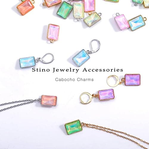 40/48Pcs Paired Crystal Pendants Charms for Jewelry Making Supplies, Rhinestone Gemstone Dangle Charms Findings for Necklace Earrings Craft thumbnail 3