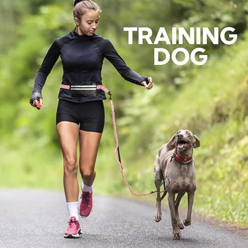 Yicostar Hands Free Dog Leash, Adjustable Waist Belt with Double Padded Handles No Pull,Pink thumbnail 8