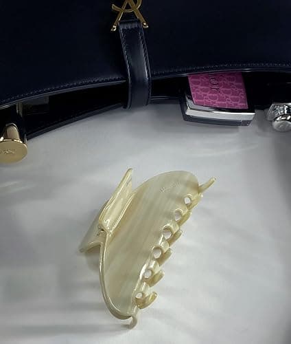 Hana Mia Large Creme Claw Clip, 4 Inch Acetate Hair Clip for Women | Luxury 4 Inch Acetate Claw Clip with Secure Hold & Snag-Free Teeth for Half-Ups, Updos & Chic Everyday Styles | Creme thumbnail 7