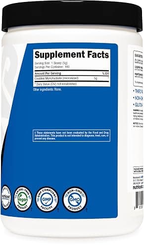 Nutricost Creatine Monohydrate Micronized Powder 500G, 100 Servings | 5000mg Per Serving (5g), 17.9 Oz thumbnail 5